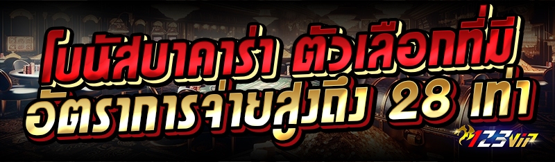 โบนัสบาคาร่า ตัวเลือกที่มีอัตราการจ่ายสูงถึง 28 เท่า 